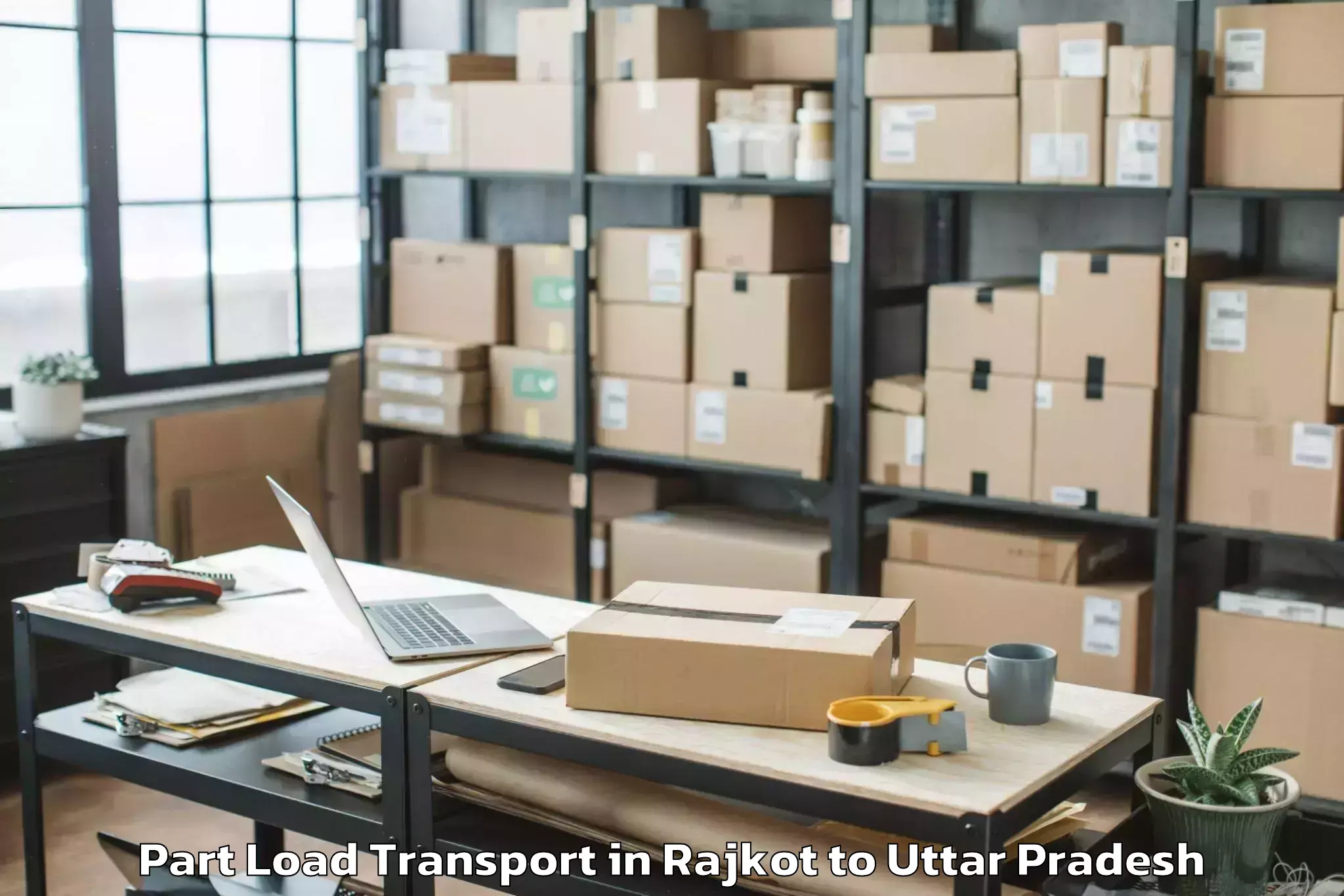 Reliable Rajkot to Madhoganj Part Load Transport